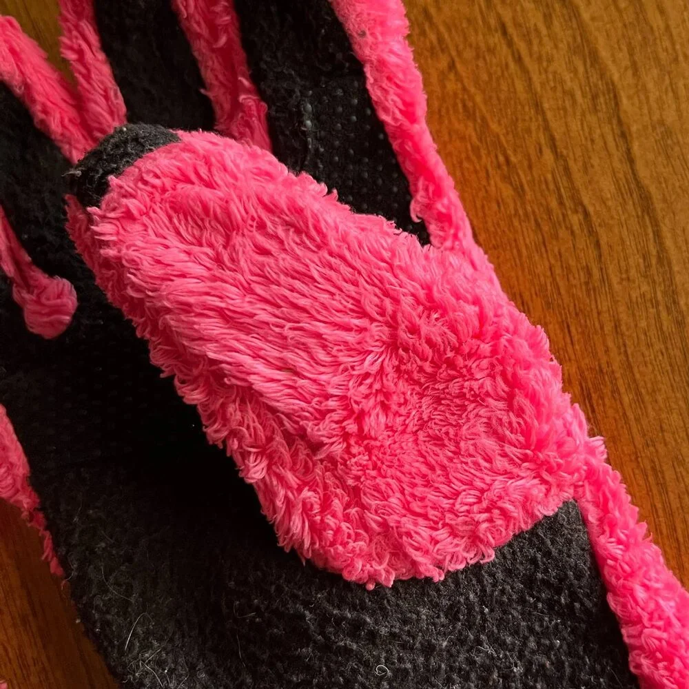 The North Face pink fleece gloves S 6-7